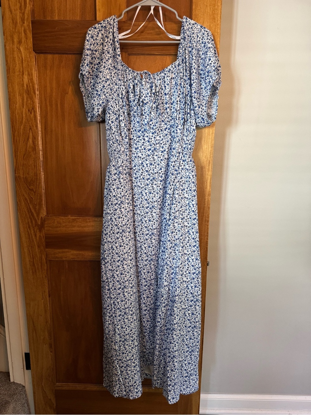 City Chic Women’s Plus Blue Floral Cap Sleeve Maxi Dress Size 18